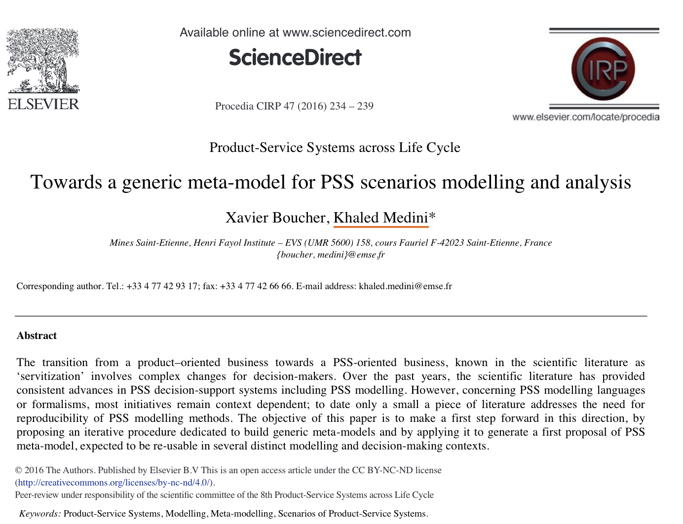 Towards a generic meta-model for PSS scenarios modelling and analysis